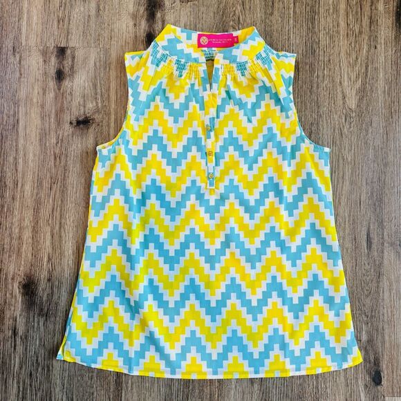 Tops - Macbeth Collection by Margaret Josephs Sleeveless Chevron‎ Tank Top Shirt Sz S